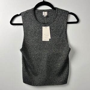A New Day Women's Black&Silver Tank Top NWT SZ L dressy evening date party
